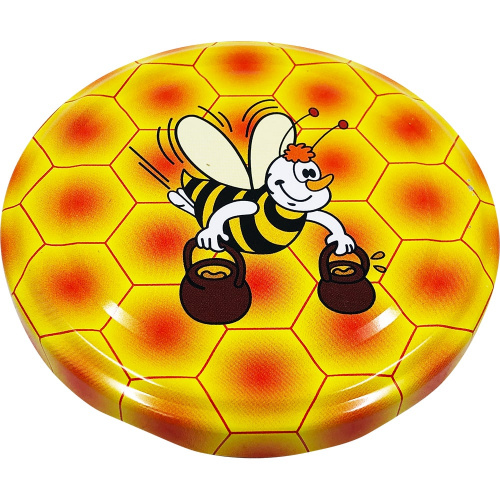 Крышка для банок с медом Твист-Офф 82 мм - "Пчелка с ведром"
